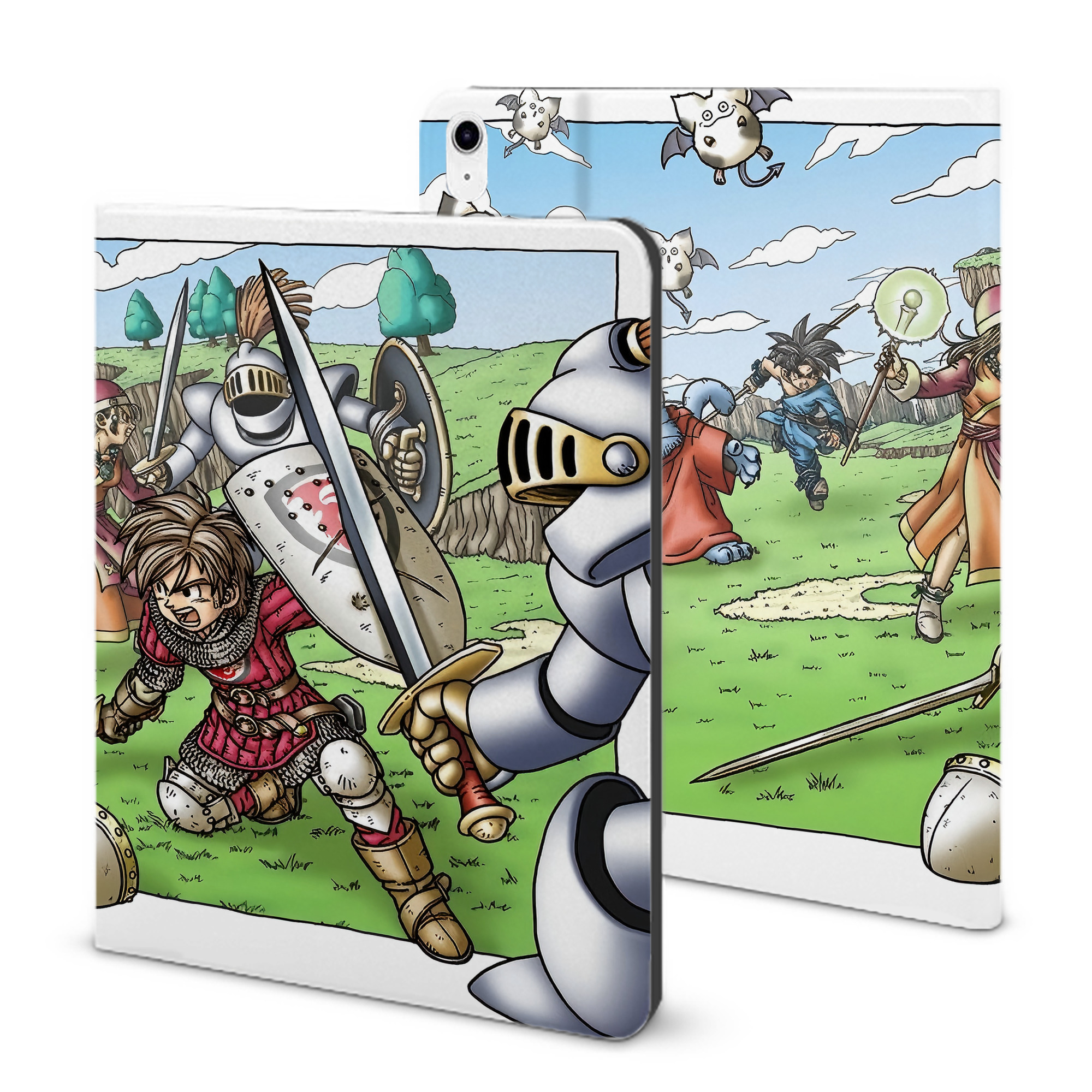 （画像用） ドラゴンクエスト Doragon Kuesuto Dragon Quest IPad ケース ブック型 PUレザー TPU 耐衝撃 軽量 薄型 ペン収納なし 全面保護 IPad 各モデル対応